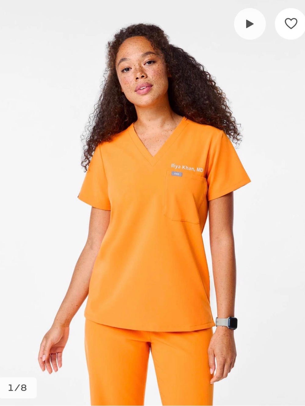 Figs Women’s scrub set in creamsicle: NEVER WORN